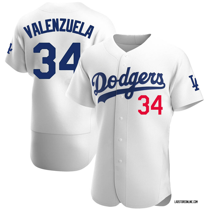 Authentic Fernando Valenzuela Men\'s Los Angeles Dodgers White Home ...